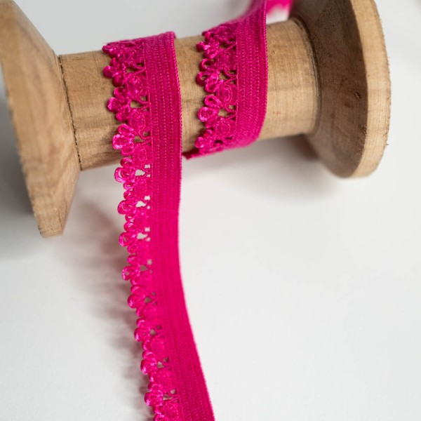 Spitzenband Stretch 13mm pink