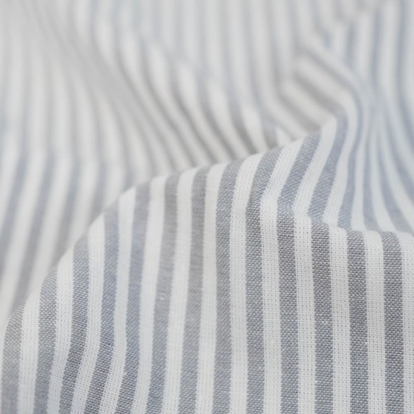 Baumwoll Popeline Streifen MELIERT hellgrau