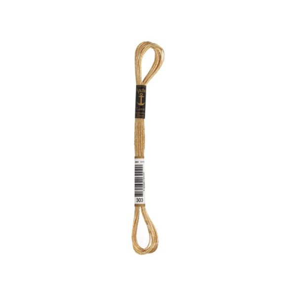 Anchor Sticktwist Garn 6-fädig metallicstick gelbgold