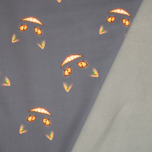 Softshell grinsende Katze dunkelgrau