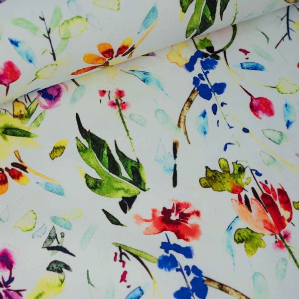 Canvas Aquarell Aquarell Blätter weiß