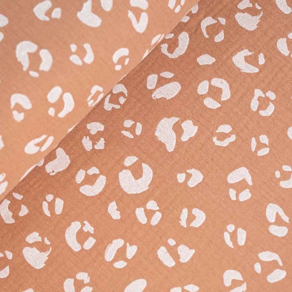 Musselin Double Gauze Leo karamell