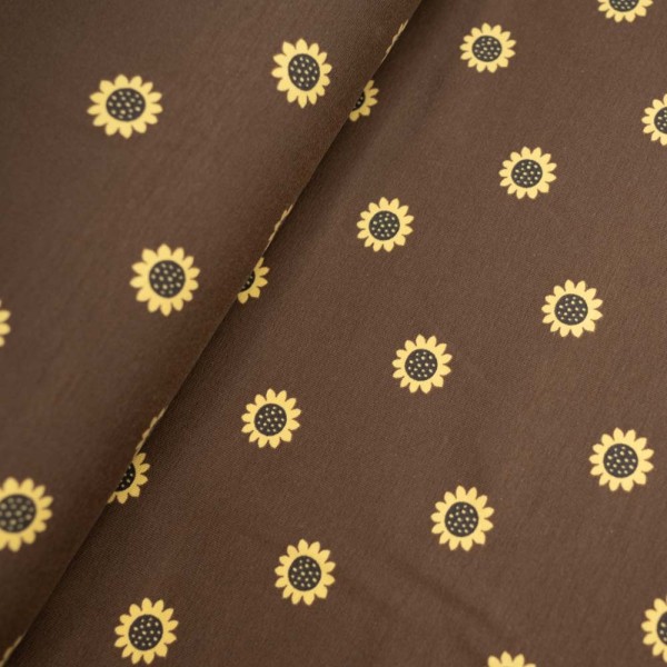 Baumwolljersey Sonnenblume braun
