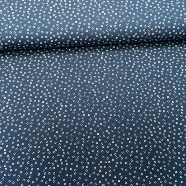 Baumwolljersey Mini Bubbles jeansblau dunkel
