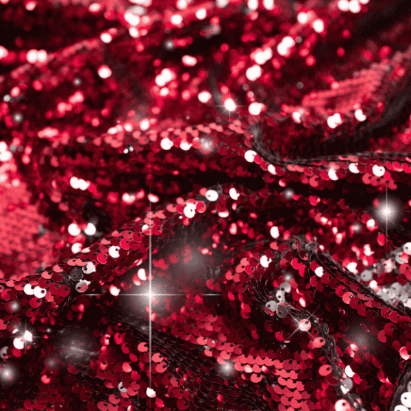 Paillettenstoff rot-silber