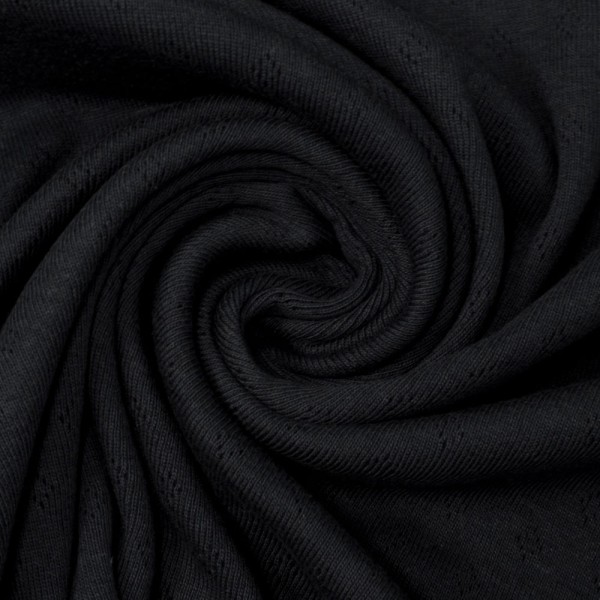 Baumwoll Lochstrick Jersey schwarz