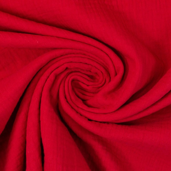 Bio-Musselin Double Gauze Uni rot