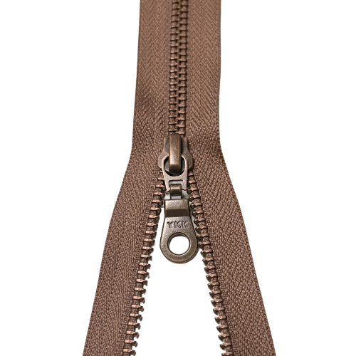 YKK teilbarer Reißverschluss Metall taupe 80cm