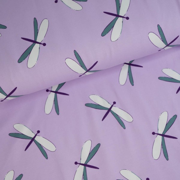 Baumwolljersey Libelle flieder