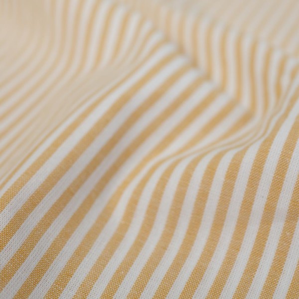 Baumwoll Popeline Streifen MELIERT senf