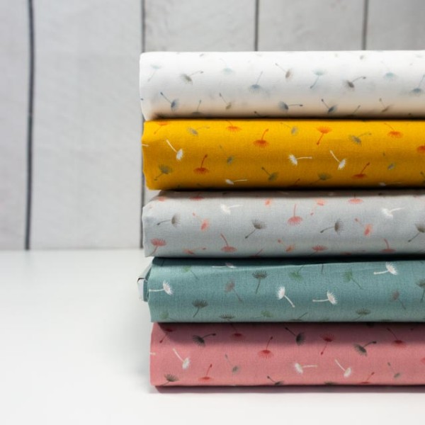 Baumwollwebware Popeline Schirmflieger senfgelb