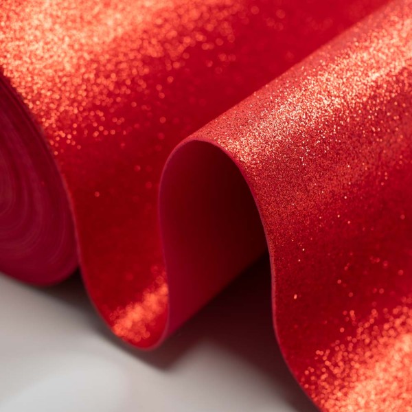 Glitzer Moosgummi Goma Eva 2mm rot