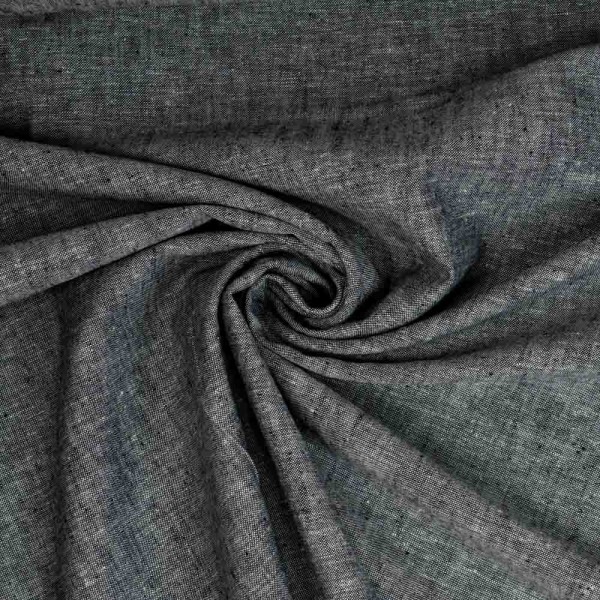 Leinen Baumwolle MELIERT schwarz