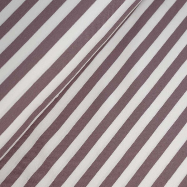 Baumwolljersey Blockstreifen beere-weiß