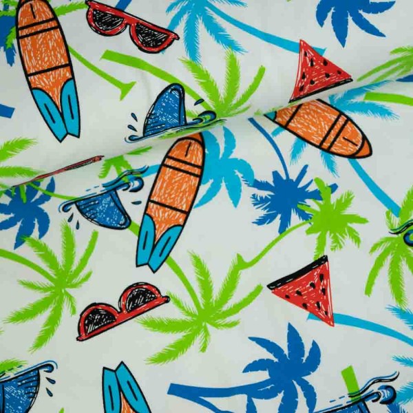 Baumwolljersey Beach ecru