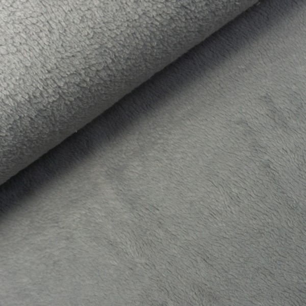 Baumwoll Teddyplüsch hellgrau