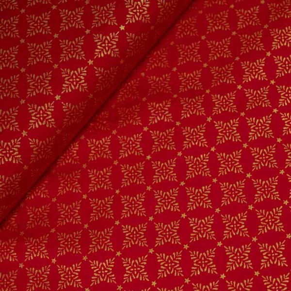 Baumwollwebware Stern Glam rot