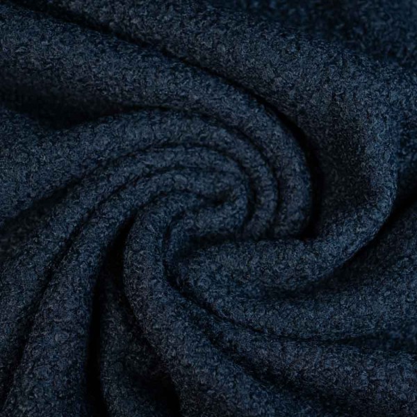 Bouclé Mantelstoff dark navy