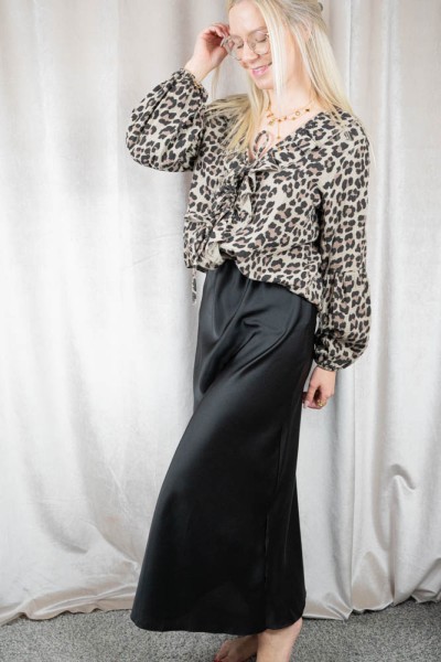 Satinrock maxi Mariella schwarz