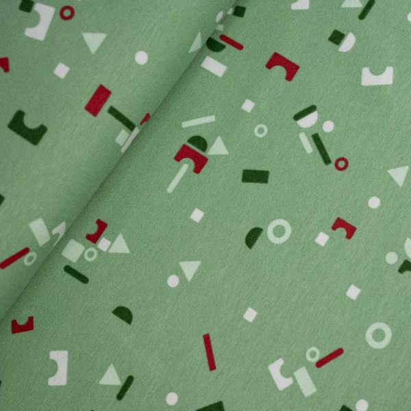 Baumwolljersey Formen dusty mint