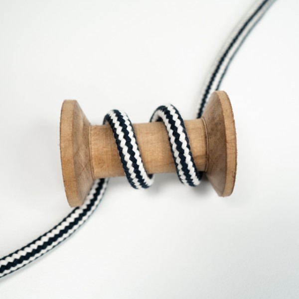 Weiche Kordel 8mm weiß-schwarz