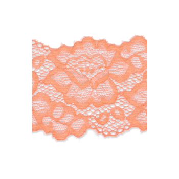 Prym Elastische Spitzenborte Blumen 5,5cm neonorange