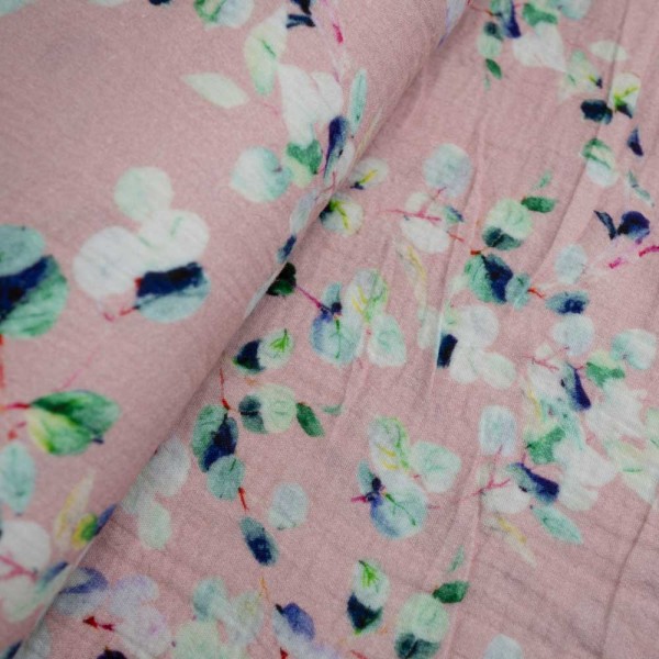 Musselin Double Gauze Eucalyptus altrosa