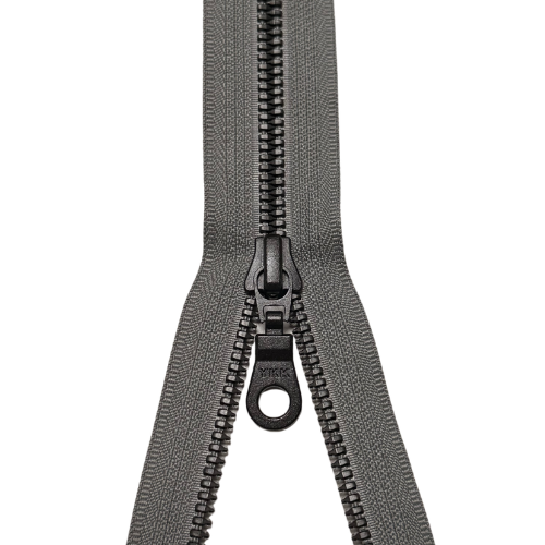 YKK teilbarer Reißverschluss Metall hellgrau