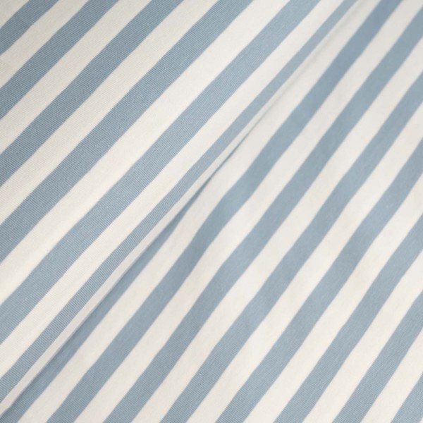 Baumwolljersey Blockstreifen jeansblau-weiß