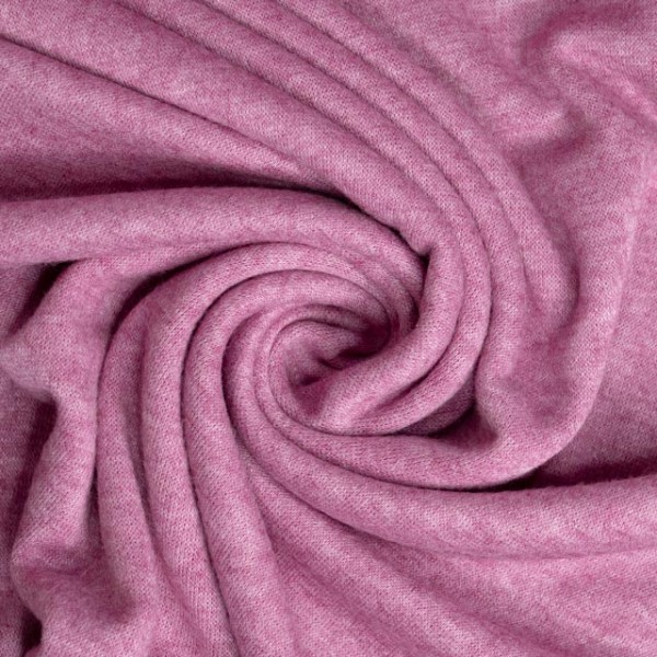 Strickjersey Cuddly Soft Meliert pink-beere