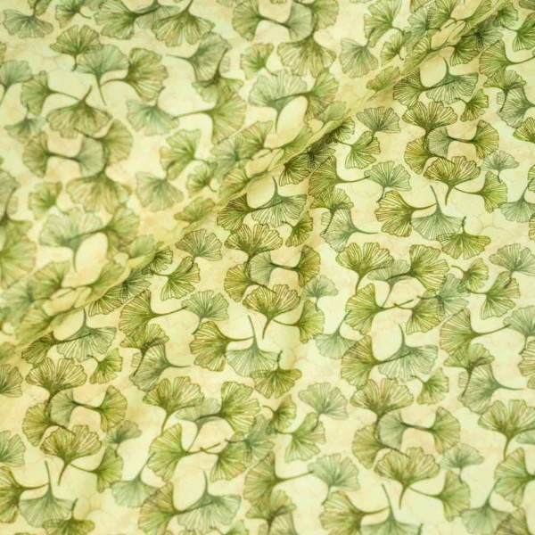 Baumwolljersey Ginko pastellgelb