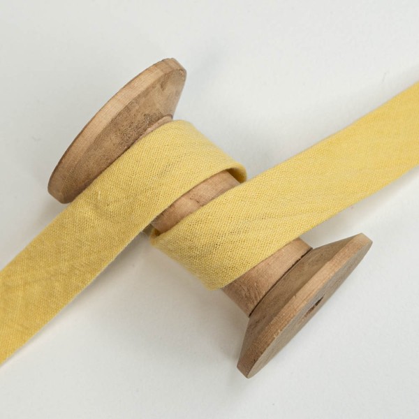 Musselin Schrägband Amelie 20mm senfgelb hell