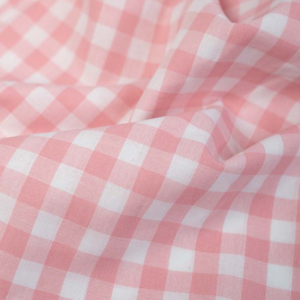 Edle Baumwoll Popeline Karo Groß 8mm altrosa