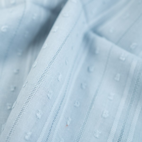 Voile Batist Baumwolle Dots hellblau