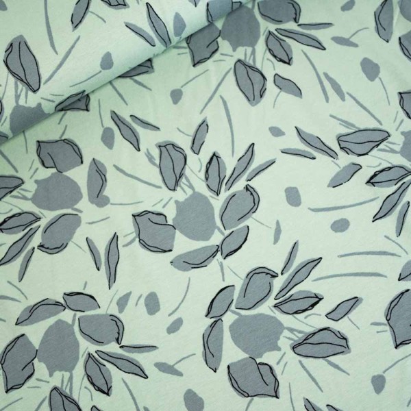Viskosejersey Leaves mint