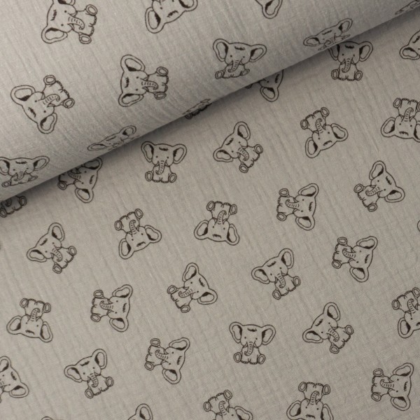 Musselin kleiner Elefant taupe hell