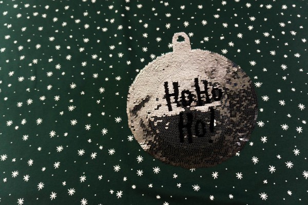 Sweat unangeraut Merry Christmas Wendepailletten Panel tannengrün