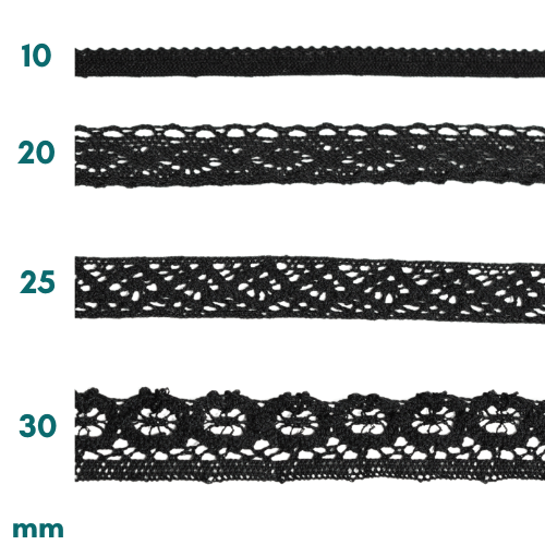 Baumwoll Spitzenborte schwarz