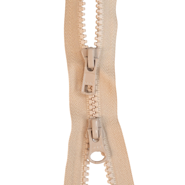 YKK 2-Wege-teilbarer Reißverschluss Jacken Kunststoff grob beige 120cm