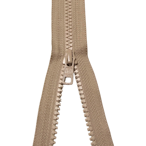 YKK teilbarer Reißverschluss Jacken Krampe beige