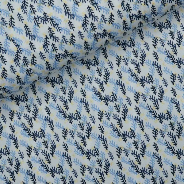 Baumwollwebware Zweige weiß