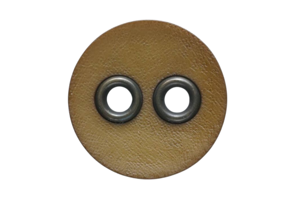 Modeknopf mit Metalllöchern 23mm braun