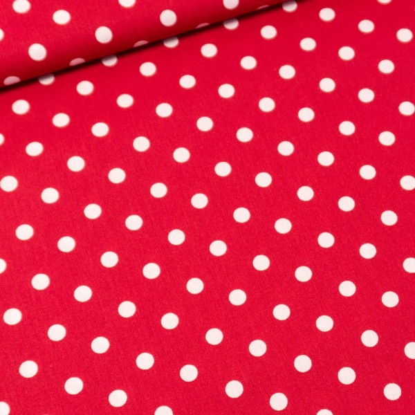 Edle Baumwollwebware Popeline Punkte rot