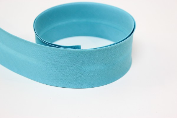 Schrägband 2cm oder 4cm breit vorgefalzt türkis 40mm