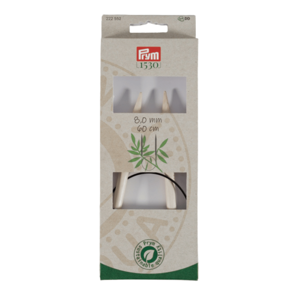 Prym Rundstricknadel 1530, Bambus in Stärke 8mm, 60cm