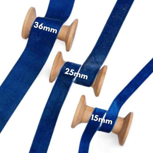 Samtband 36mm royalblau