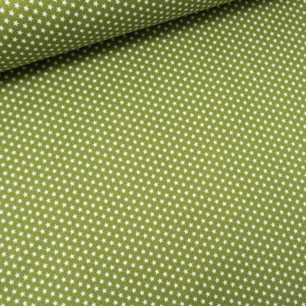 Edle Baumwollwebware Popeline Mini Sterne kiwi