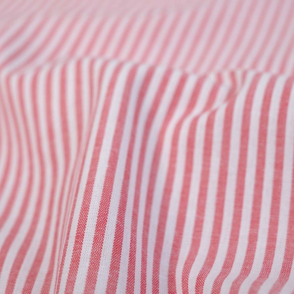Baumwoll Popeline Streifen MELIERT rot