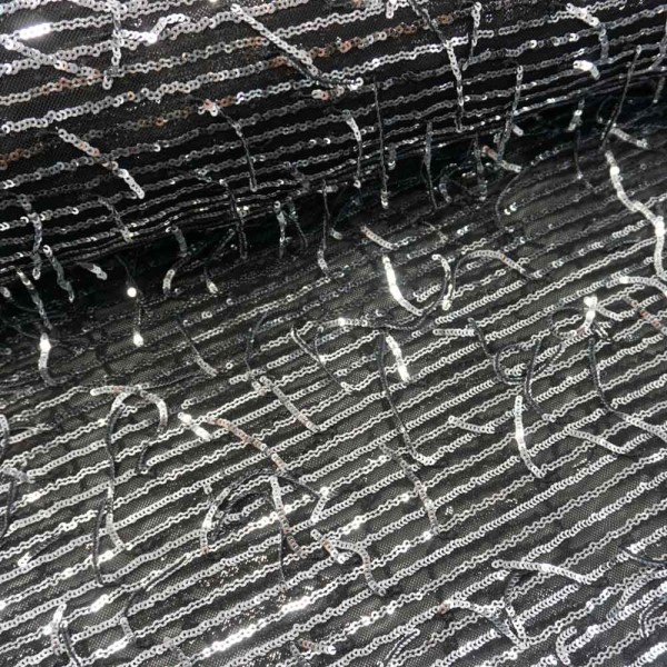 Pailetten Spitze schwarz