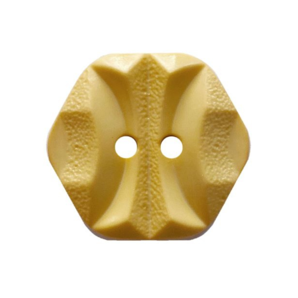 Modeknopf Sechseckig 23 mm senfgelb hell